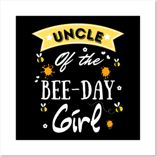 Uncle Of The Bee Day Girl, Cute Bee Day Family Party Posters and Art